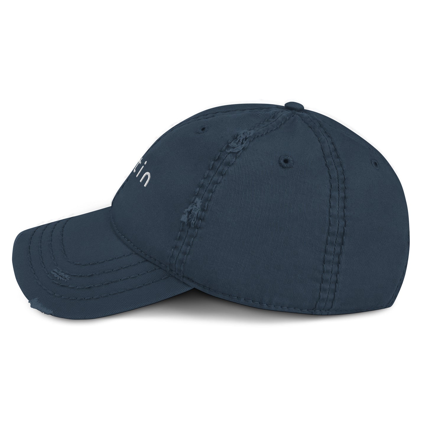 "austin" Distressed Dad Hat (Navy Blue)