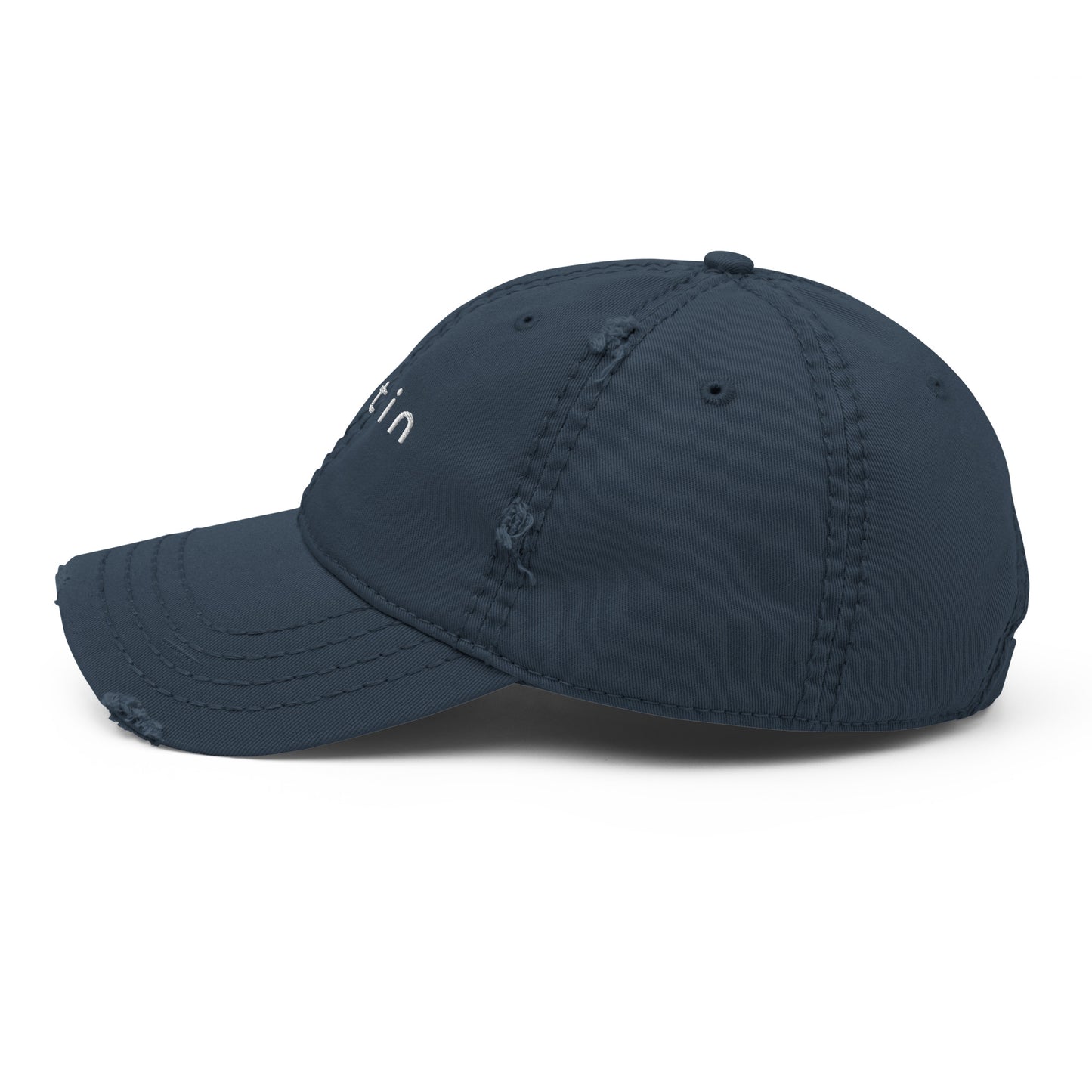 "austin" Distressed Dad Hat (Navy Blue)