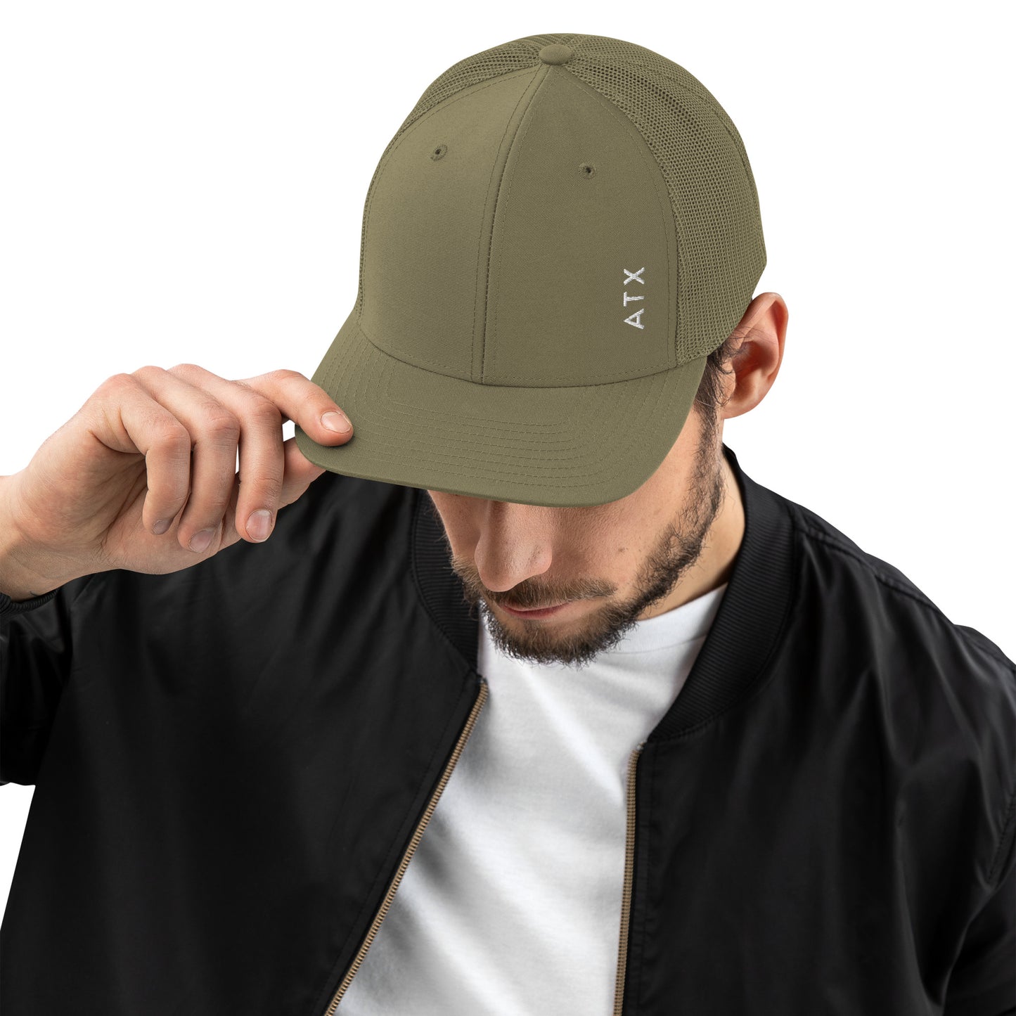 "ATX" Vertical Trucker Hat (Loden Green)