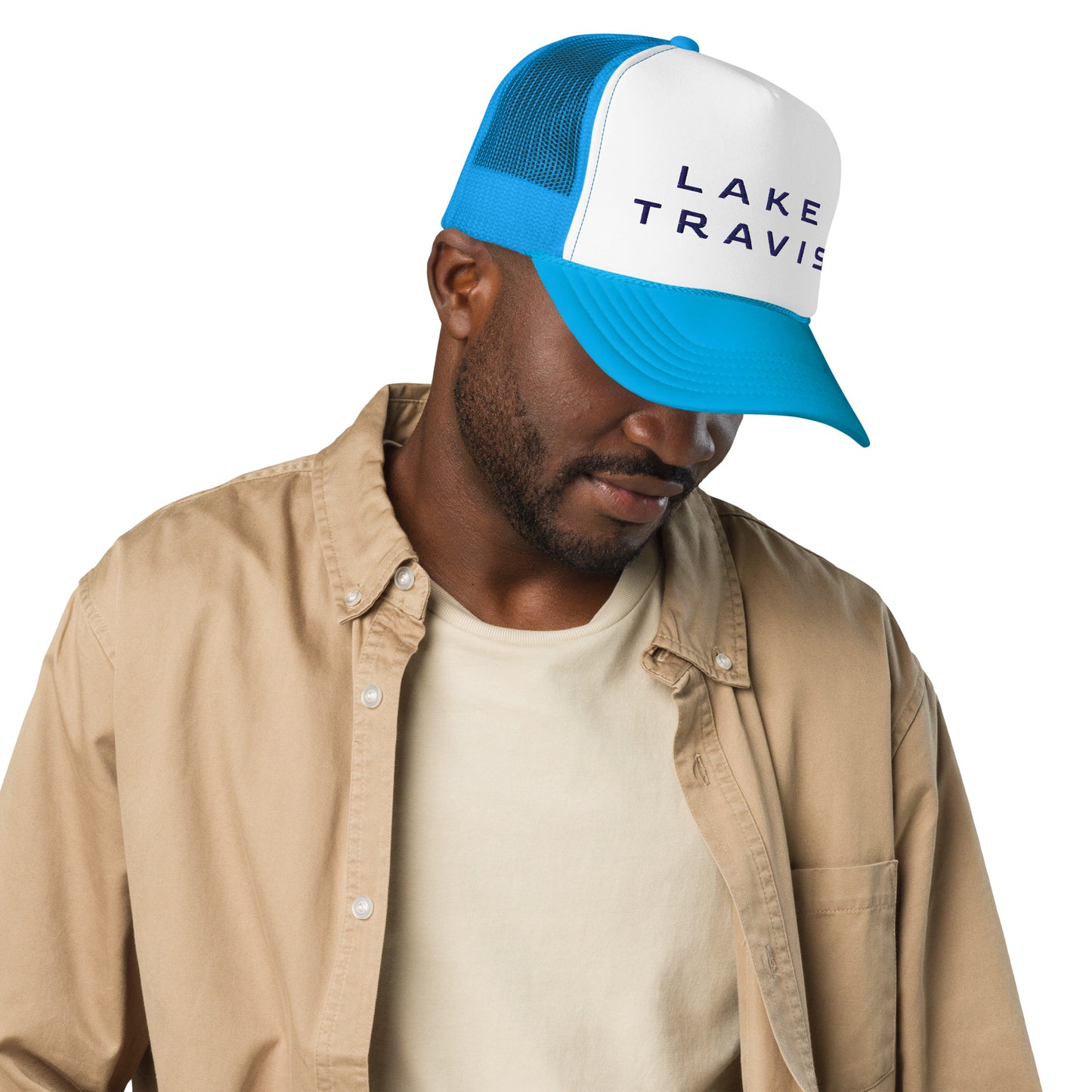 "LAKE TRAVIS" Trucker Hat (Blue/White/Blue)