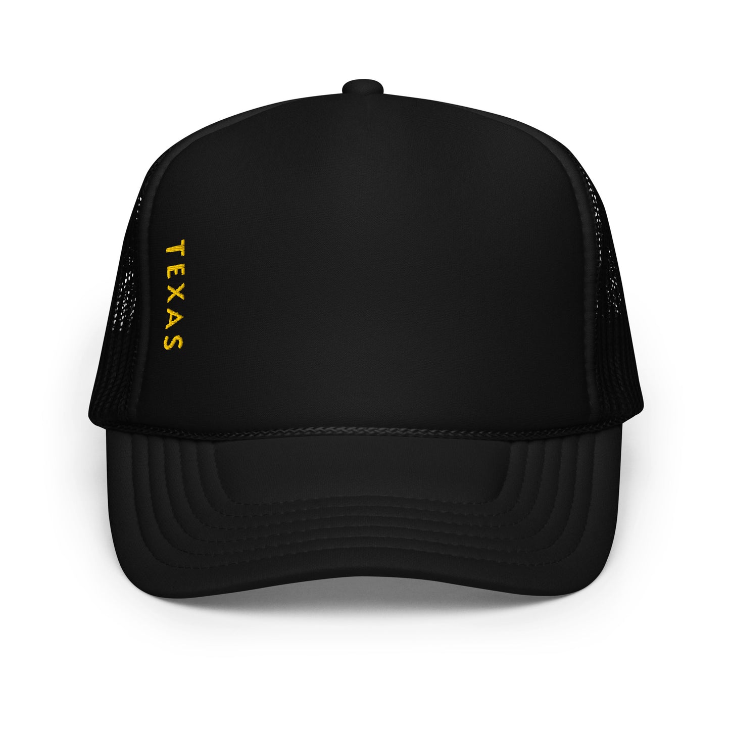 "TEXAS" Vert Foam Trucker Hat (Black/Yellow)