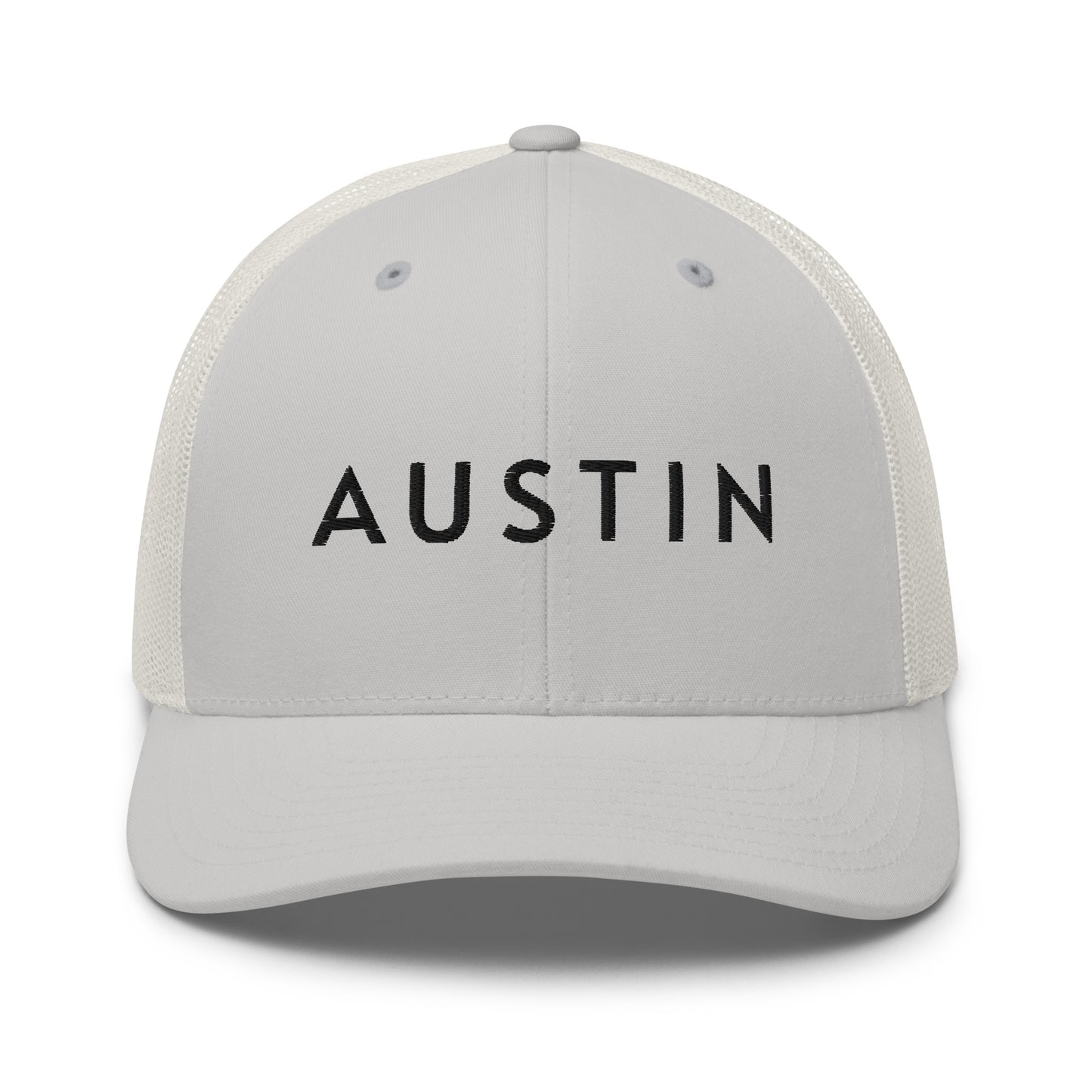 "AUSTIN" Retro Trucker Hat (Silver)