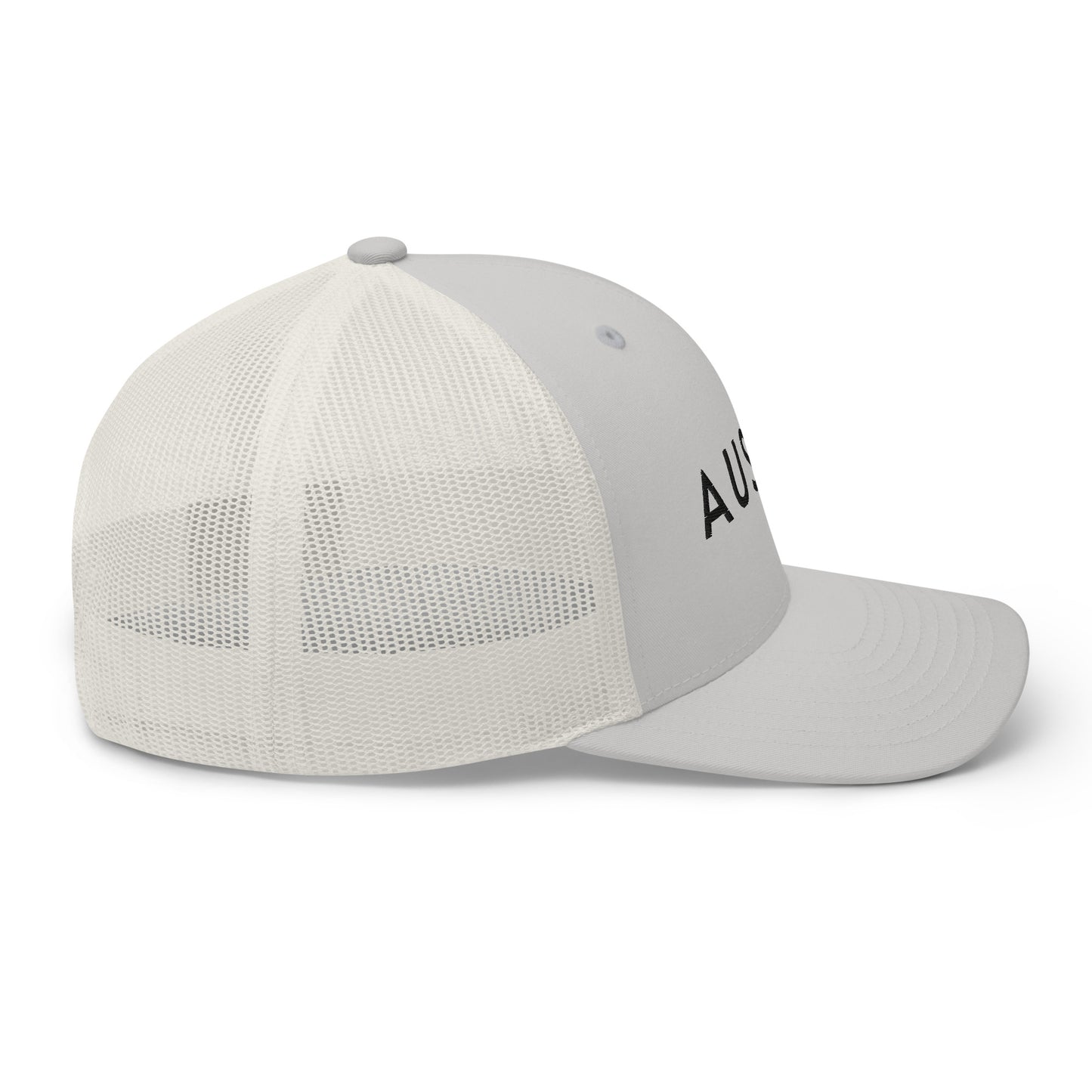 "AUSTIN" Retro Trucker Hat (Silver)