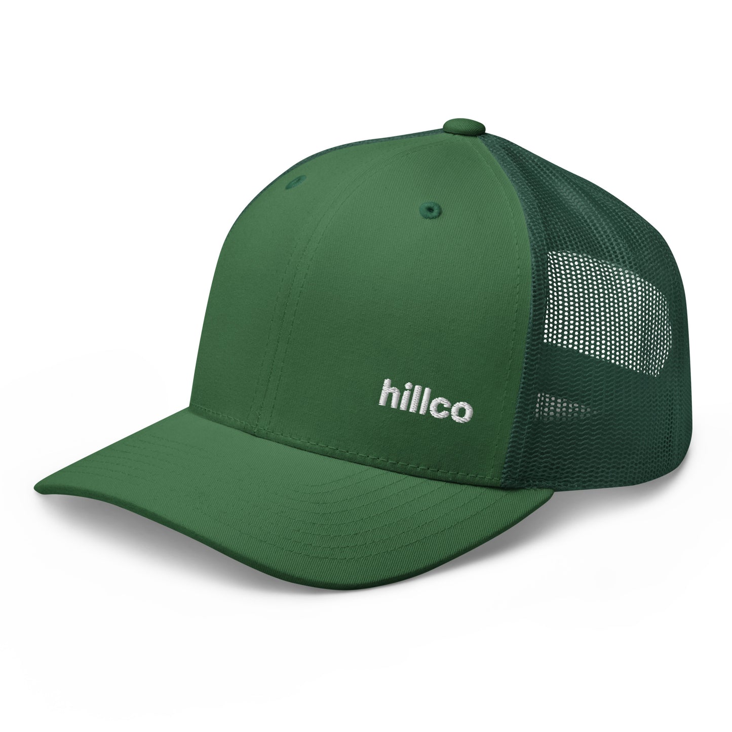 "hillco" Retro Trucker Hat (Evergreen)