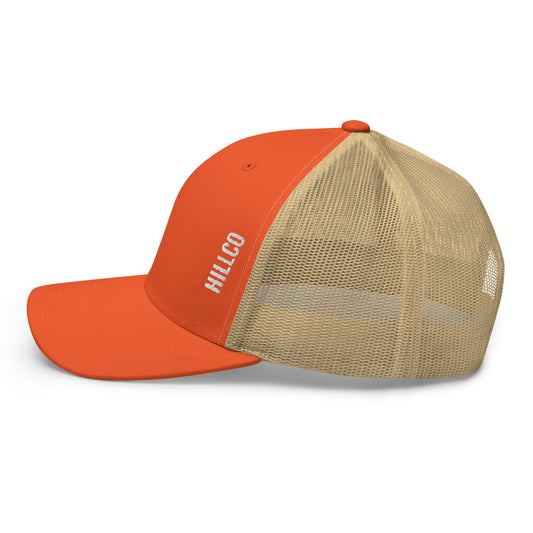 "HILLCO" Trucker Hat (Rust Orange/Khaki)