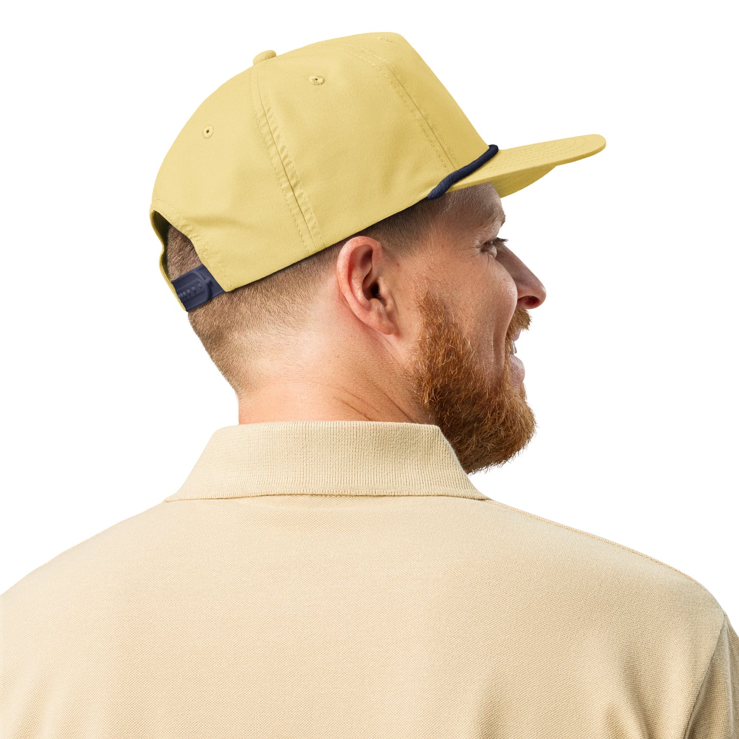 "Hill Country" Cursive Golf Rope Cap (Yellow/Navy)