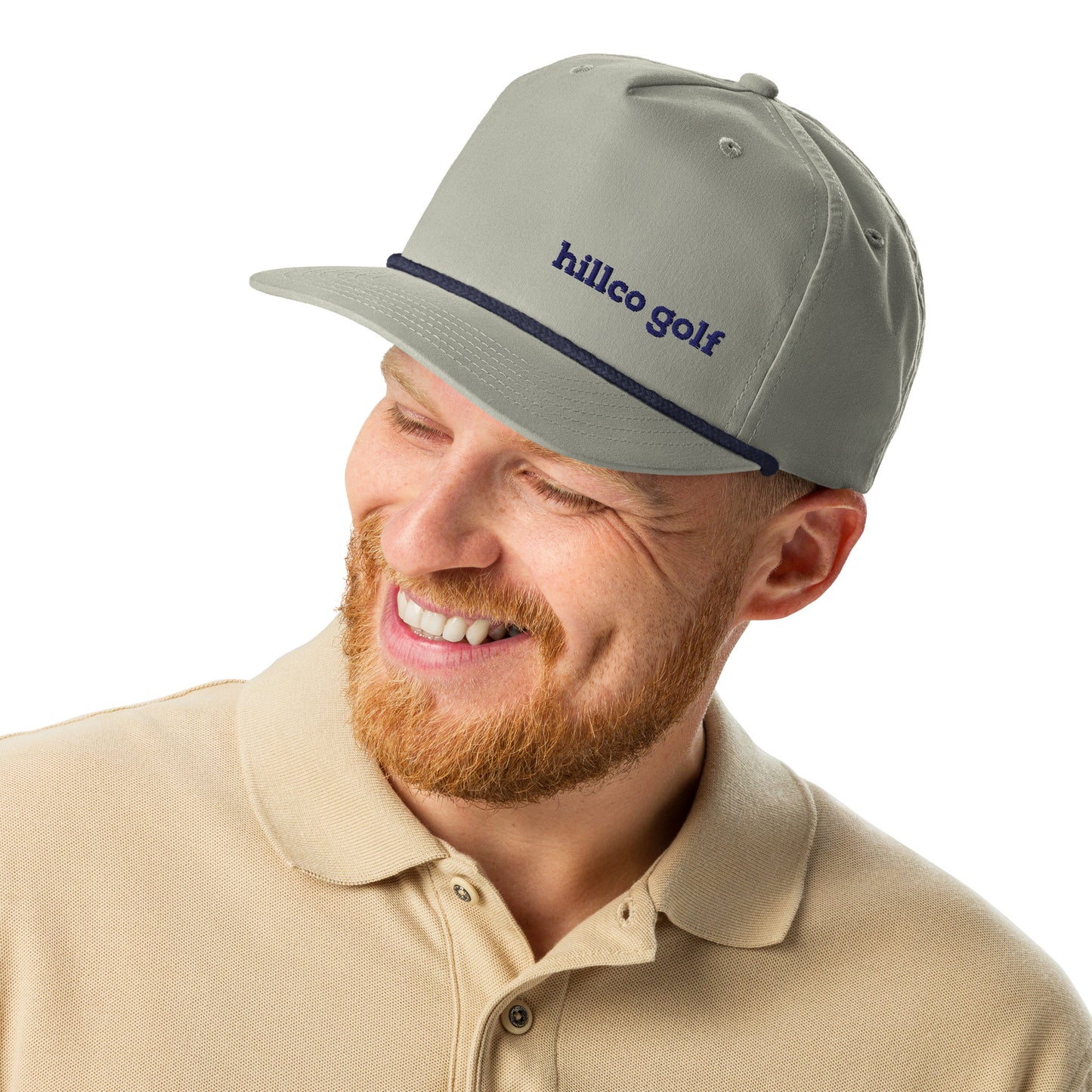 "hillco golf" Golf Rope Cap (Lt Gray/Navy)