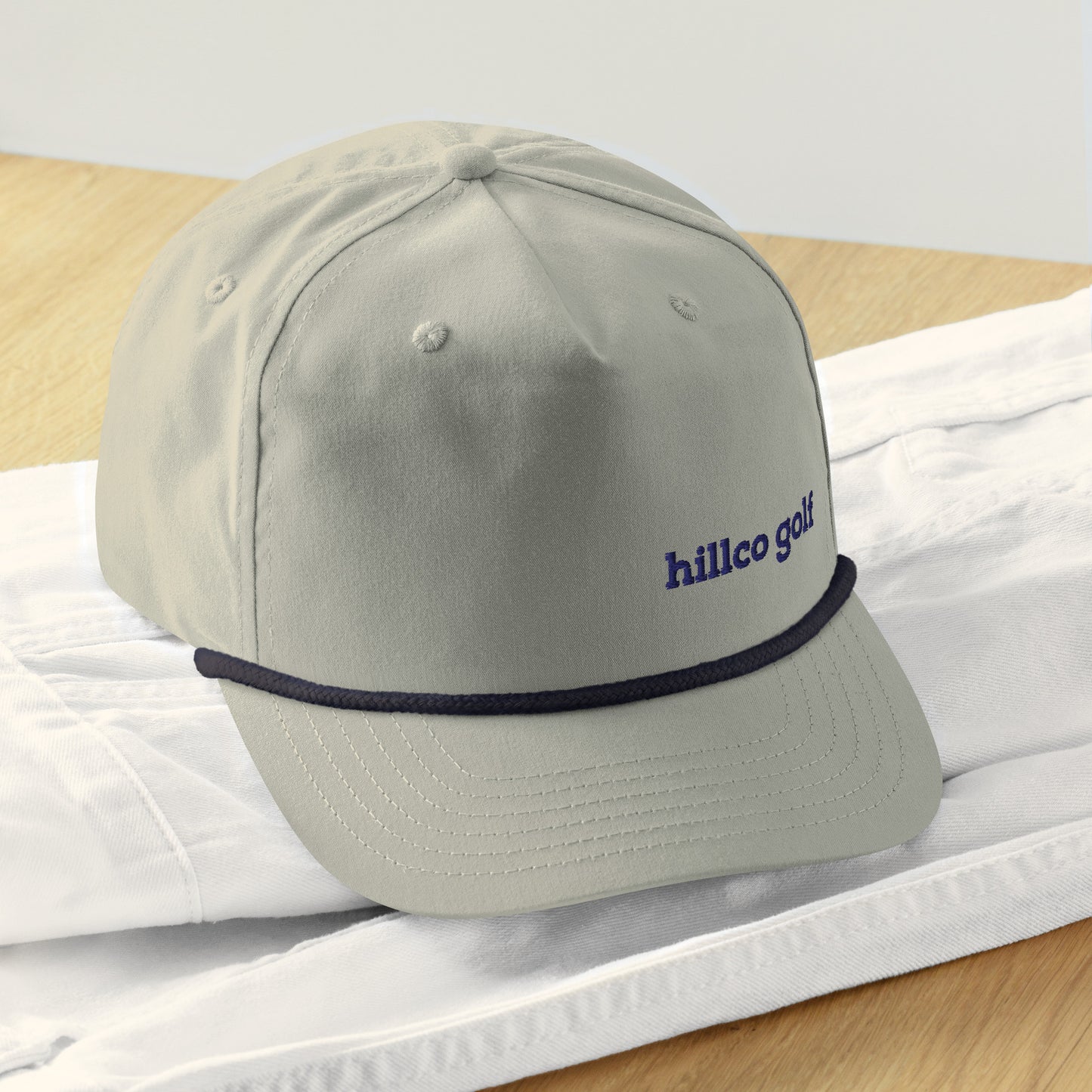 "hillco golf" Golf Rope Cap (Lt Gray/Navy)