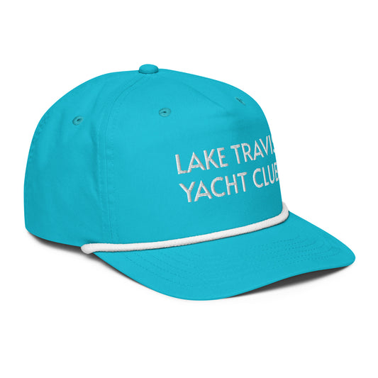 "LAKE TRAVIS YACHT CLUB" Golf Rope Hat (Turq/White)