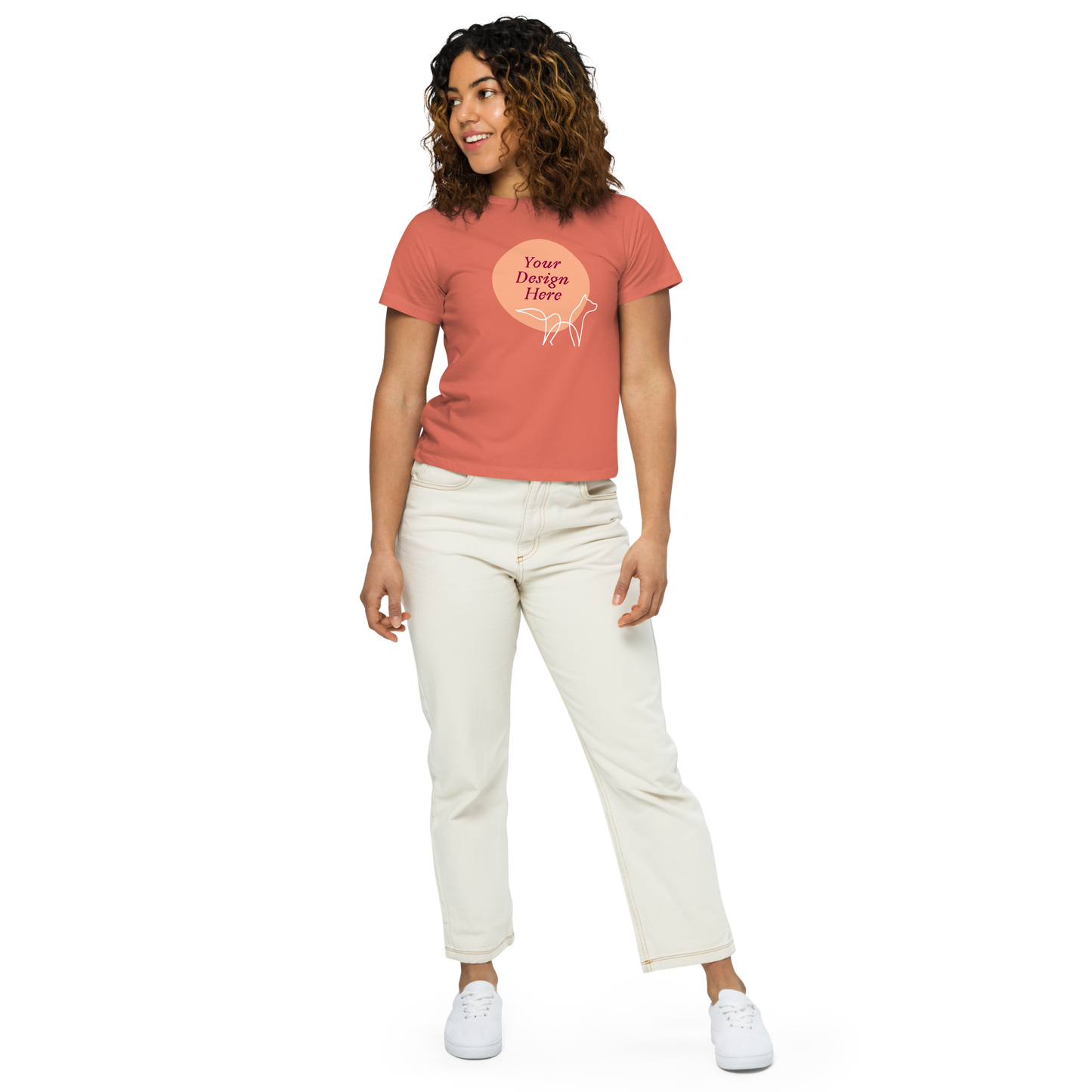 Women's High-Waisted Tee (Cotton Heritage OW1086)