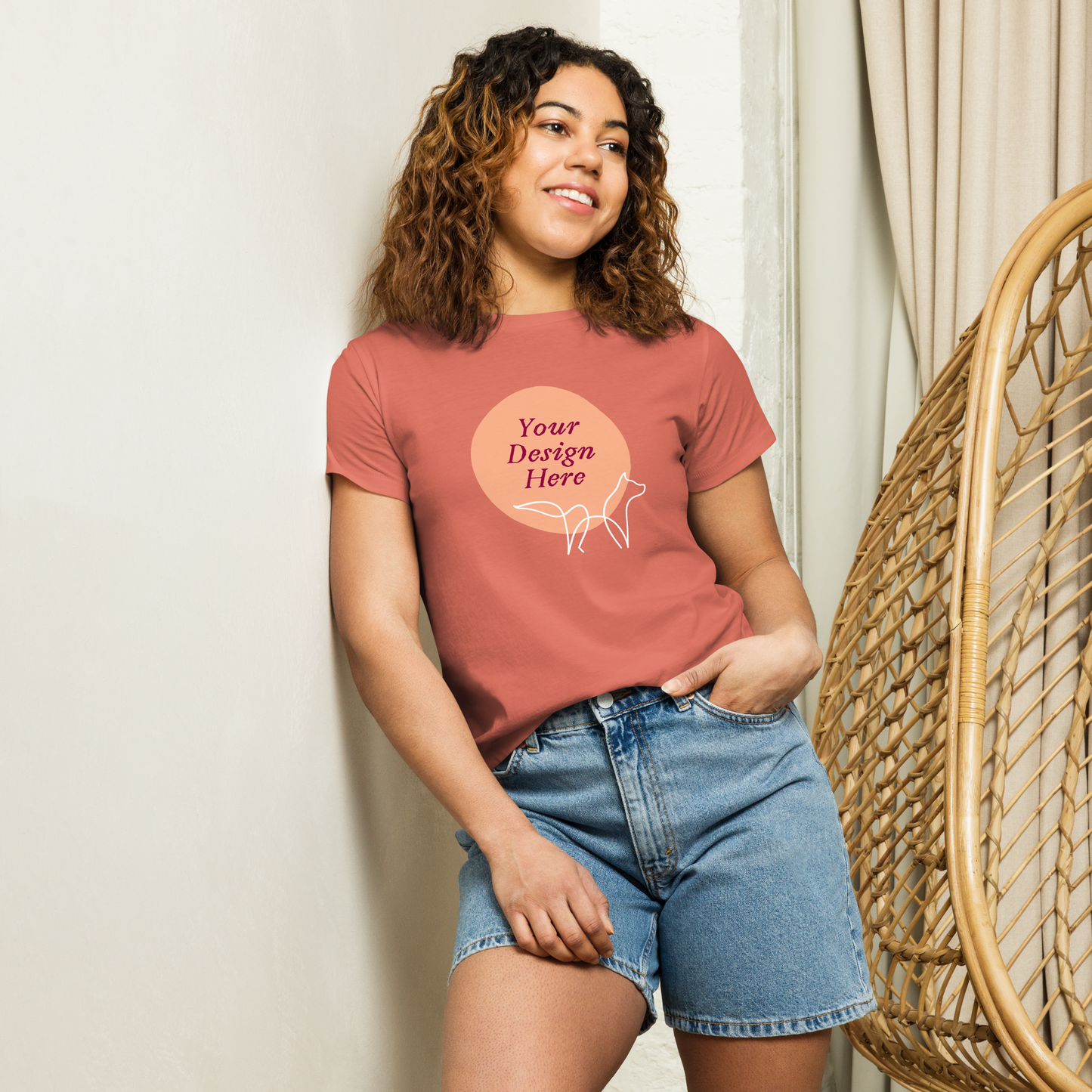 Women's High-Waisted Tee (Cotton Heritage OW1086)